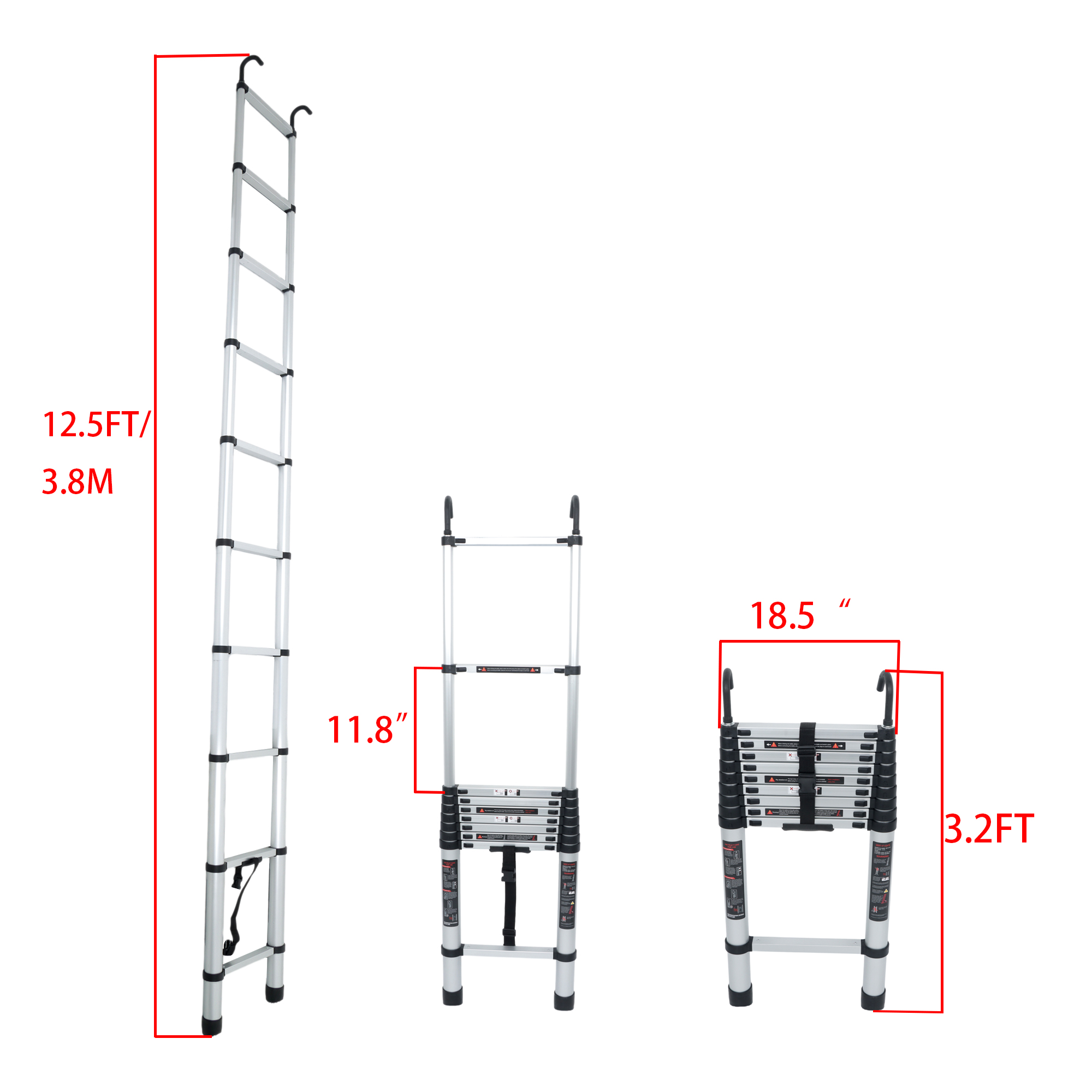 Escada Telescópica Prateada de - Fire Escape Ladder avaliação e preço